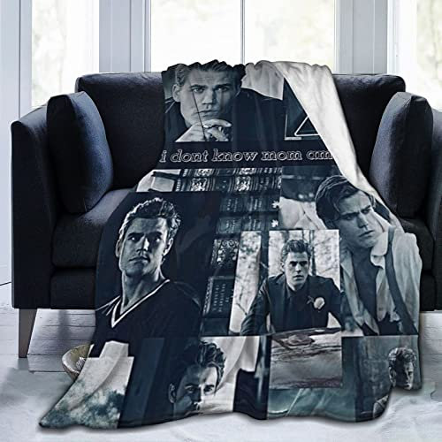 DJNGN Cozy Plush Stefan Thow Manta Salvatore Manta de Franela, Ropa de Cama cálida Manta Suave de Forro Polar para sofá, Sala de Estar, Oficina, Coche, Campamento, Mantas de Playa de 80 x 60 Pulgadas