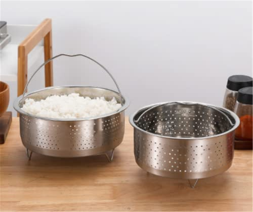 Ailovone Dämpfeinsatz Dampfgarer Einsatz Dämpfkorb Edelstah Dämpfeinsatz Instant Topf Zubehör Dämpfgitter Dämpfer Korb Reis für Dünsten von Gemüse Früchte Eier (22cm)