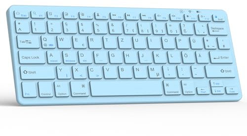 TQQ Bluetooth Tastatur, iPad Tastatur, Deutsches Layout QWERTZ, Mini Wireless Keyboard für iPad 10 Generation/iPad Pro/iPad Air/iPad Mini/iPad 10.2/iPad 9.7 /Samsung Tablet/Android und Window