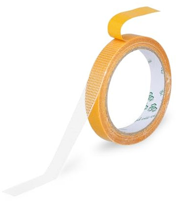 Abeillo Double Sided Fabric Tape 0.6inch Adhesive Heavy Duty Fabric Tape Sticky Transparent Carpet Tape Fashion Strong Mounting Tape for Art and Crafts Decorating Birthdays Indoor Accessories