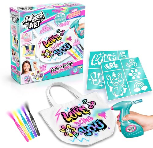 Canal Toys - Airbrush Art - Kit de Fashion Design Kit avec spray électronique, pochoirs et feutres - AIR 016