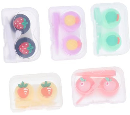 Gatuida 5pcs Pp Material Contacts Lens Cases Small Leakproof for Travel Outdoor Activities