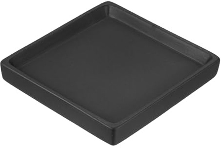PATIKIL Soucoupes pour Pots de Fleurs de 5 Pouces, Plateau d'Égouttement Carré en Céramique pour Usage Intérieur et Extérieur, Noir