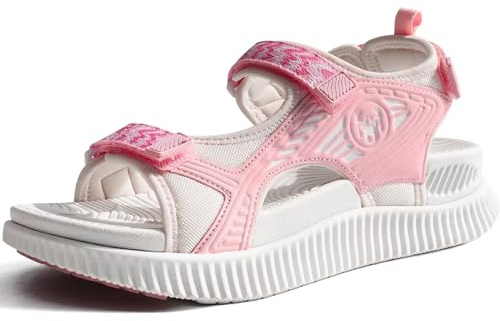 KuaiLu Womens Orthopedic Walking Sandals Comfortable Arch Support Plantar Fasciitis Relief Sport Recovery Chunky Cushion Adjustable Strap Summer Outdoor Beach Vacation Athletic Water Shoes Pink Size 8