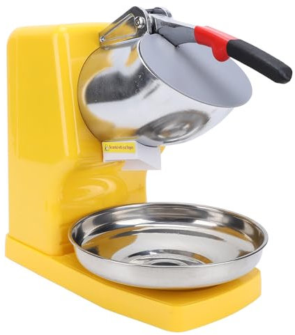 Bewinner Machine à Cône de Neige 500 W, Machine à Glace Pilée électrique en Acier Inoxydable, Machine à Raser la Glace à 2 Lames avec Conception étanche pour Un Usage Commercial (Prise UE