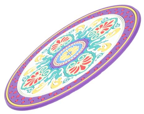 Hoement Cuscino per Ciotola Sonora Buddista Motivo Floreale, Tappetino da Ricamo Antiscivolo per Meditazione, Piccolo e Leggero, Accessorio Pratico per Terapia del Suono e Pratiche