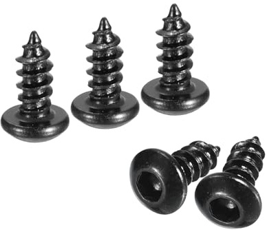 QUARKZMAN M3 x 6mm Selbstschneidende Innensechskantschrauben 100 Stück Innensechskant Rundkopf Schraube Kohlenstoffstahl Bohrschrauben Flachkopf Maschinenschraube für DIY Holz Hardware