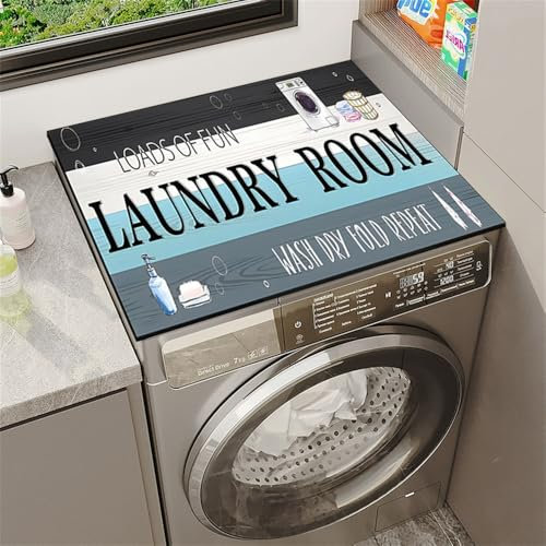Highdi Housse de Protection pour Machine à Laver Top, Coussin de Machine à Laver Antidérapant Housse de Machine à Laver pour Machine à Laver Ou Sèche-Linge (Gris-Bleu,40 * 120cm)