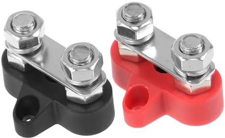 ULTECHNOVO 2stücke Klemmblock Aus Edelstahl Und Messing Für Auto Und Verteilerblock Mit Klemmenbolzen Für Batterieanschlüsse Wetterbeständiger Klemmenblock Für Elektrische Systeme