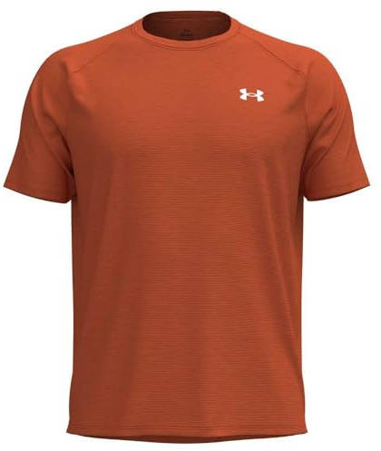 Under Armour Men's Tech Textured Half Zip Long Sleeve, (844) Orange Base / / White, S