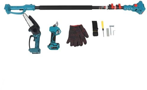 Kit de Podadora Eléctrica Inalámbrica, Tijeras de Podar Ajustables de 180 Grados y Mini Motosierra con Varilla de Extensión Telescópica para BL1830B BL1840B BL1850B BL1860B BL1815