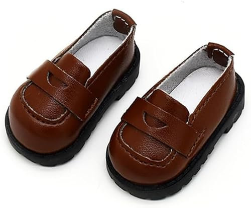 Uteruik Puppenschuhe, PU-Leder, flache Schuhe für 30 cm große Puppen, 1/6 Puppenkleidung, Zubehör, 4,7 x 2,4 cm