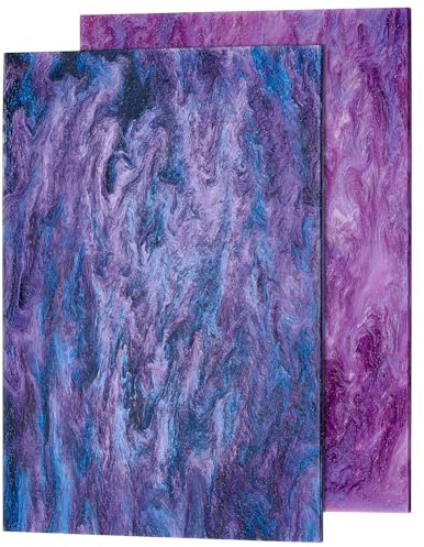 BENECREAT 2 Stück 2 Farben Glitzernde Perlglanz-Acrylplatte, 30 x 20 cm farbige Kunststoffplatte für Lasergravur, Basteln, DIY-Projekte, 3 mm dick