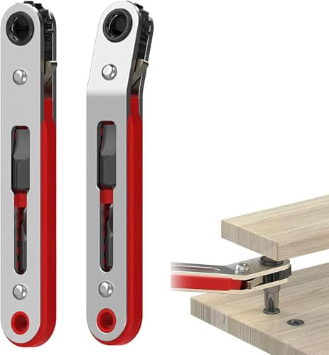 APOMOONS 2pcs Chiave a cricchetto Cacciavite magnetico 1/4 Chiavi a Cricchetto Mini cacciavite offset a reversibile coppia elevata per Riparazione Dell'auto