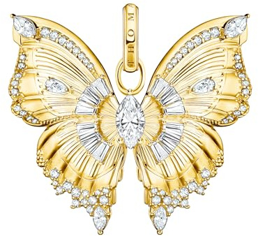 THOMAS SABO Anhänger Butterfly Paradise mit Steinen vergoldet Recyceltes 925 Silber