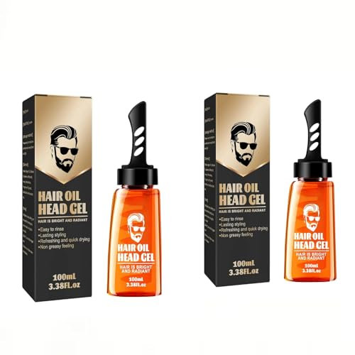 Gel Coiffant avec Peigne pour Homme,Gel de Cire Capillaire,Style Flexible Longue Durée Rafraîchissant et Séchage Rapide Facile À Nettoyer,Convenir Tous Types de Cheveux,2pc,100ml