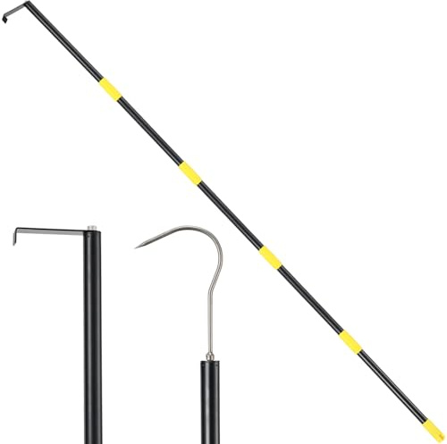 Truck Cargo Grabber, 180 CM Cargo Grabber Reach Retriever Tool, Adjustable Pickup Truck Bed Retriever Tool with Two Hooks, Black