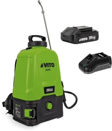 VITO – Pulverizador de batería 20 V – 5 bar 16 L + batería de litio 3,0 Ah + cargador vegetal para jardín