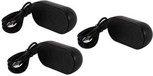 Toolvvik 3 altoparlanti USB, altoparlanti portatili, alimentati, stereo multimediali, per notebook, laptop, PC (nero)