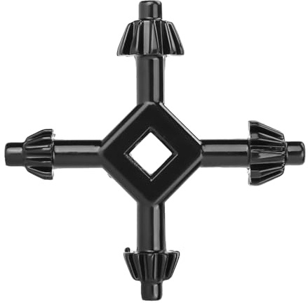 Haosie 4 in 1 Drill Chuck Key, 74x38 mm Multi Tool Keyring | Handheld Drilling Tool, Alloy Drills, for Drills, Power Tools,74 X 38 MM, Black