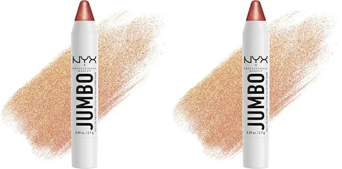 NYX Professional Makeup Schimmernder Highlighter Stift für das Gesicht, Für individuelle Looks, Intensive Farbe, Highlighter Pen mit pflegenden Ölen, Jumbo Highlighting Stick, Farbe: Lemon Merringue