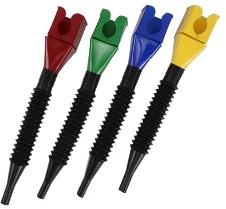 BUGUUYO 4 Pièces Entonnoir Pliable avec Tuyau Extensible Outil Flexible de Vidange Dhuile pour et Voiture Entonnoir de Carburant Portable Colorées Bleu Vert Rouge Jaune