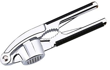 Sosoport Presse Ail Manuel Inoxydable avec Casse Noix Intégré Hachoir et Facile à Nettoyer pour Cuisine Outil Multifonctionnel Noir Ergonomique