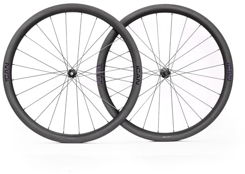 ICANIAN G40/G50 1320 g/1375 g Carbon-Scheibenrad-Laufradsatz mit 700C-Felgen und 25 mm Innenbreite (Kompatibel mit Road HG 11/12-fach, G40)