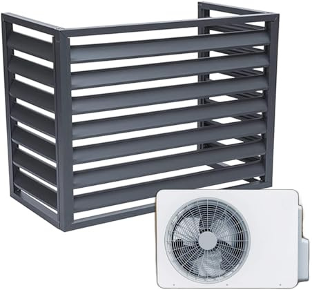 Unmjgybc cubierta de aire acondicionado pared exterior balcón Gris Sin Superior L100*W50*H70(1.5P) fácil de instalarsin mantenimiento embellecer la fachada proteger