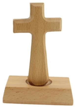 Fiocias Crocefisso in Legno Da Posizionare Su Un Tavolo, Scultura Regalo per Il Soggiorno