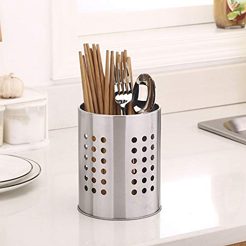 Riuulity Soporte Grueso para Cepillos de Almacenamiento de Tubo de Palillos Chinos de Acero Inoxidable para Almacenamiento en Seco, 12x18CM, Se Adapta a la Mayoría de Herramientas de Cocina, sin