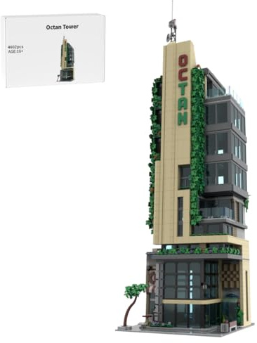 Vectolbricks Moderner Wolkenkratzer Klemmbausteine Set, MOC Modulares Tower Hochhaus Architektur Modell, Stadtbild Sammlermodell für Erwachsene (4602 Teile)