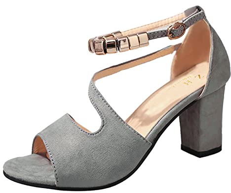Genérico Sandalias Femeninas de Cuero Elegantes para Verano con Brillo Diseño High Heel Tacón Comodidad y Estilo