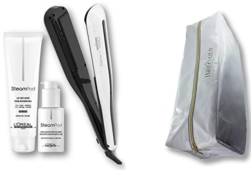 L'Oréal Professional Steampod 3.0 - Alisadora + leche para cabello fino 150 ml + suero 50 ml + estuche de almacenamiento