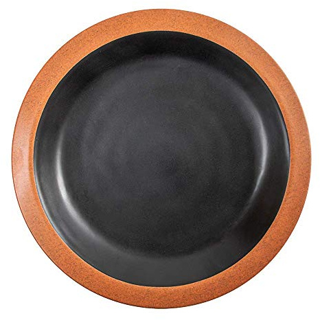 García de Pou 12 Unités - Assiettes Asami Ware 650 ml 25,4 x 3,4 cm Noir Mélamine