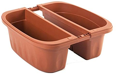 PEBSHOP Doppelter Balkonkasten aus Kunststoff (40 x 19,8 x 18,5 cm - 7 l, grün)