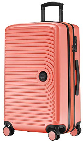 Hauptstadtkoffer Mitte - Mittelgroßer Hartschalenkoffer, TSA, 4 Rollen, Check-In Gepäck mit 8 cm Volumenerweiterung, 68 cm, 88 L, Korall