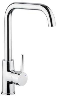 Cornat Spültisch-Einhebelarmatur Aranda - Hochwertiger Messingkörper - verchromt - Hoher & 360° schwenkbarer Auslauf / Hochdruck-Armatur / Küchenarmatur / Wasserhahn / ARAN5, Silber