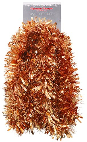 Christmas Concepts® Chunky/Fine Weihnachten Lametta -4 Meter - Weihnachtsdekoration (Kupfer)