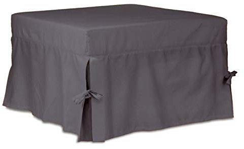 AM DESIGN Fodera in Cotone SFODERABILE POUFF Pouf PUF Letto 74x74xH47 cm Rivestimento Made in Italy (Grigio Scuro)