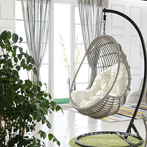 WEIGE Coussin de Chaise Oeuf Suspendu épaissir sans Support Coussin de siège de balançoire nid de Chaise Suspendue Dossier avec Oreiller-Blanc 90x120x15cm (35x47x6inch)