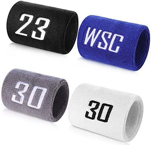 Canda per il sudore del polso personalizzato, ricamata personalizzata con lettere braccialetto, regalo sportivo per uomo e donna ， proteggere il polso per tennis, basket, corsa, palestra, allenamento