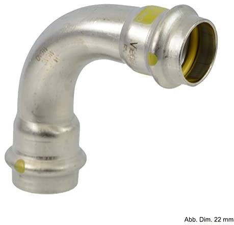 Viega Sanpress Inox-G - Codo de 90° I-I, 22 mm