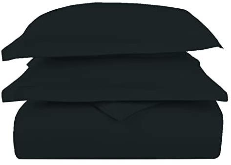 Pizuna Luxurios Cotton Super King Duvet Cover Set Black, 1000 Thread Count 100% Long Staple Cotton Superking Duvet Cover 260x220cm, Sateen Thick Quilt Cover with Button Closure | 100% Long Staple Cotton, Superking, 260x220cm, Sateen Thick Quilt Cover with Button Closure