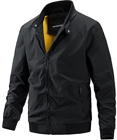 SOOUICKER College Jacke Herren Football Sweatjacke Stehkragen College Jacke Herren Der Bomber College Jacke Herren Reißverschluss Bomberjacke Herren Oliv Übergangsjacke Herren Modern Sportlich
