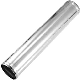 X AUTOHAUX Tubo de aleación de aluminio de diámetro exterior de 57 mm de longitud, 300 mm, tubo de entrada de aire recto, tono plateado para coche