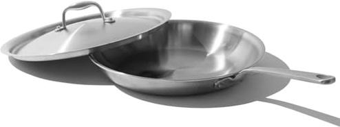 Made In Cookware - 12 Inch Stainless Steel Frying Pan with Lid - Crafted in Italy - 5-Ply Stainless Steel Coating - Professional Cookware