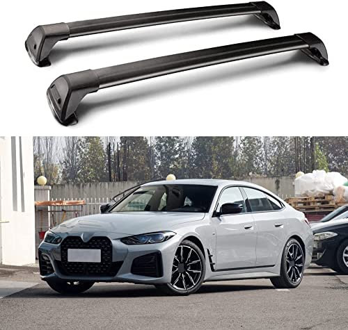 JIMORY 2 Stück Auto Relingträger Dachträger Crossbar, für BMW 4 Series Gran Coupe 4 Door 2022 2023 2024 Querträger Lastenträger Fahrrad DachbüGel Gepäckträger