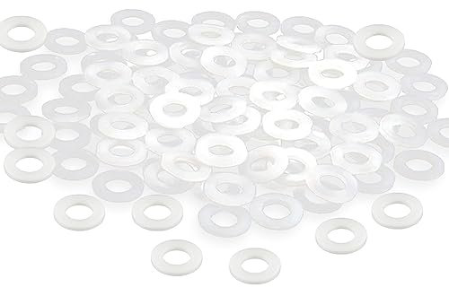 100 rondelle in plastica M6/M8, in nylon, 1,5 mm, rondelle in plastica, per fai da te e moto (M8-16 mm)