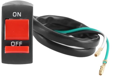 Psytfei Interrupteur à Bascule de Guidon de Moto Commutateur de Montage de Guidon de Moto Marche Arrêt Interrupteur à Bouton Poussoir Vélo pour Moto 22‑25 Mm Interrupteur à Bascule